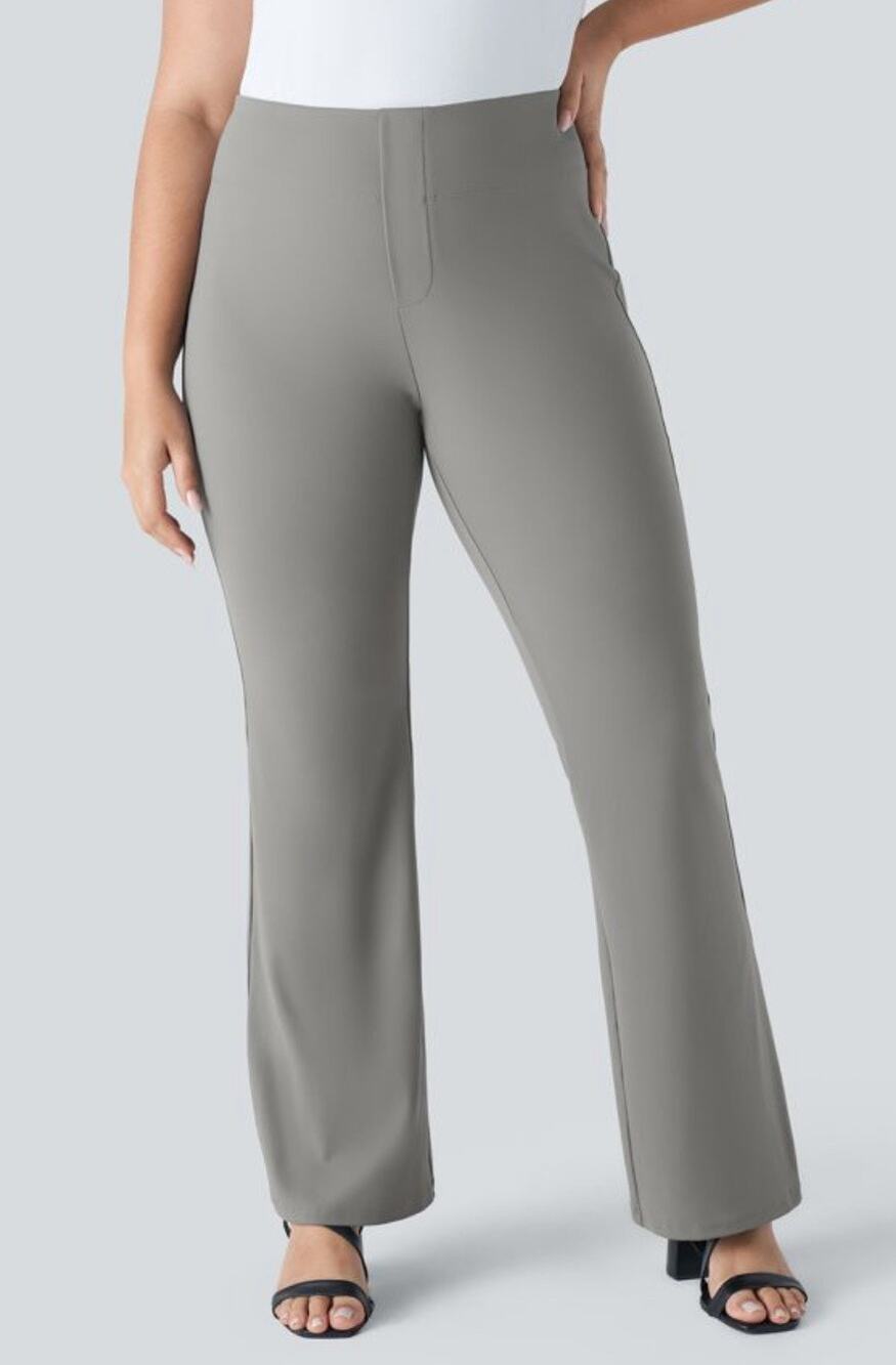 Halara Flex High Rise Flare Gray Work Pant Casual Comfort Leggings Medium
